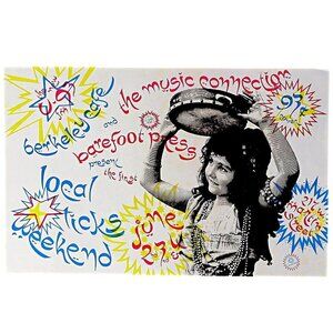 1980s Barefoot Press Local Licks Weekend Poster, Berkeley Cafe Raleigh NC